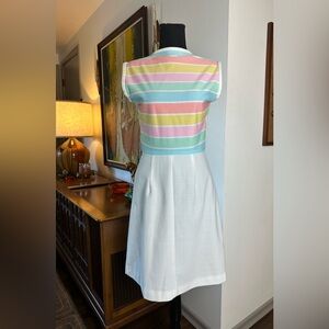 Vintage 1970s Sleeveless Mini Dress Fit & Flare Mini Dress S-M